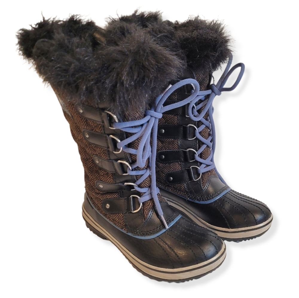 SOREL Tofino Brown Herringbone Waterproof Winter Snow Boot Size 6